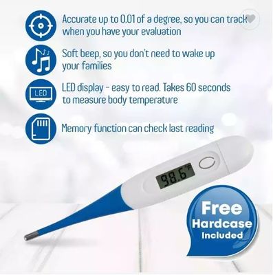 Layar LCD Tes Cepat 2 Detik Bayi Termometer Suhu Digital Listrik Plastik OEM