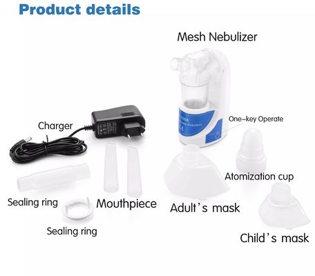 Mesin Inhalator Anak Dewasa Rumah Tangga Nebulizer Ultrasonik Berguna Dengan Adaptor Masker Mulut