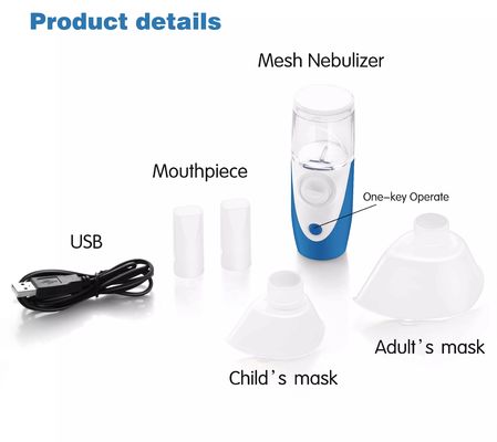 Mesin Nebulizer Portabel Asma Nebulizer Ultrasonik Jala Kecil Isi Ulang Genggam