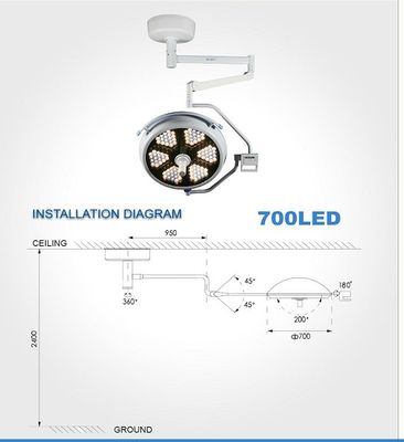 CE Plafon Bedah Kecil LED Lampu Bedah Tanpa Bayangan 700 LED