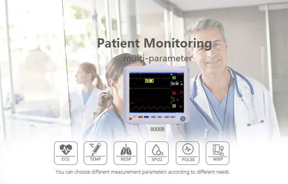 Monitor Pasien Multiparameter 12 Inci ETCO2 SPO2 Monitor EKG Multi Parameter Monitor ICU
