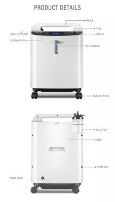 5L 93% Medical Home Respironics Oxyge Concentrator Dengan Alarm Kemurnian Warna Putih