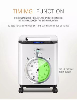 5L 93% Medical Home Respironics Oxyge Concentrator Dengan Alarm Kemurnian Warna Putih
