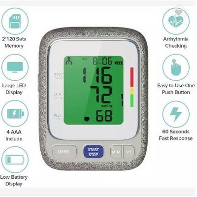CE Menyetujui Monitor Tekanan Darah Digital Rumah Tangga OEM Lengan Atas