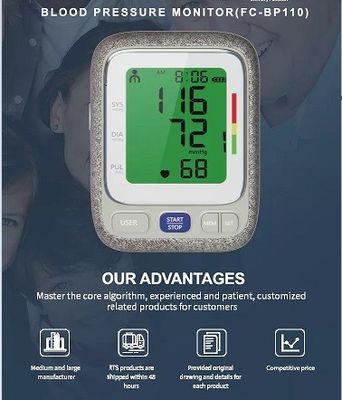 CE Menyetujui Monitor Tekanan Darah Digital Rumah Tangga OEM Lengan Atas