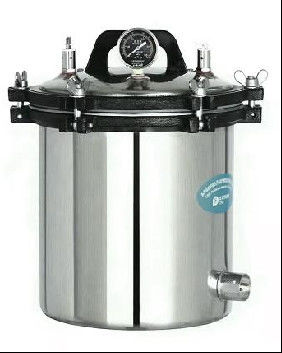 Mesin sterilisasi uap bertekanan portabel Otoklav gigi laboratorium yang dipanaskan dengan listrik atau LPG
