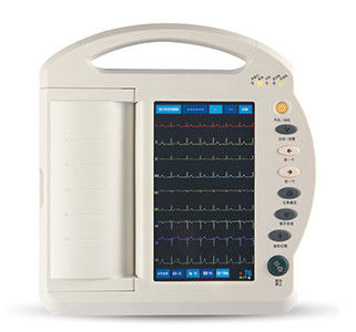 Mesin EKG Layar Sentuh 12 Saluran 7 Inci Elektrokardiograf Standar 12 Timbal